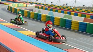 Cover image for "Mario Kart Mastery: The Ultimate Guide to Winning Every Race," featuring colorful race tracks, iconic Mario Kart characters, and action-packed kart racing scenes