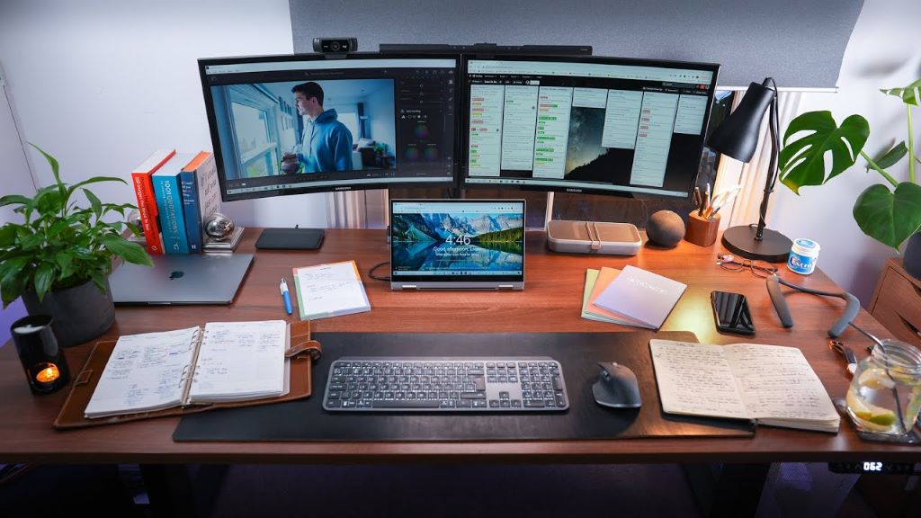 Clean and organized work desktop setup designed to boost focus and productivity